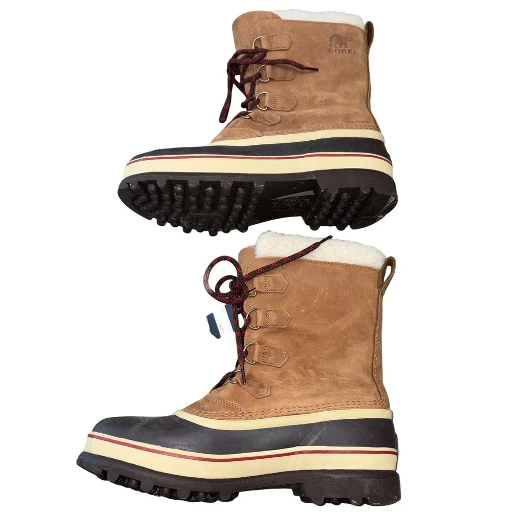 NWT Sorel Mens Caribou Waterproof Insulated Winter Snow Boots Buff Size 12